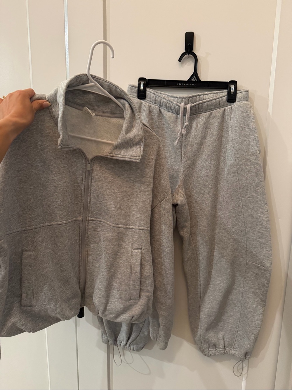 🩶 *SET* Sz M Athletic Works Light Gray Zip-Up Jacket and Sz S Barrel Sweatpants